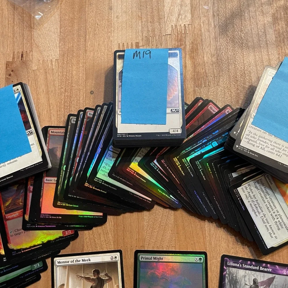 Magic The Gathering MTG 217 Card Mixed Lot M21 M20 M19 M15 51 Foils 23 Tokens